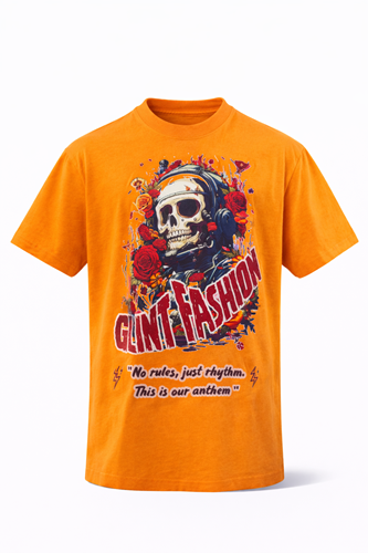 DTF ROUND NECK (FLORAL SKULL)